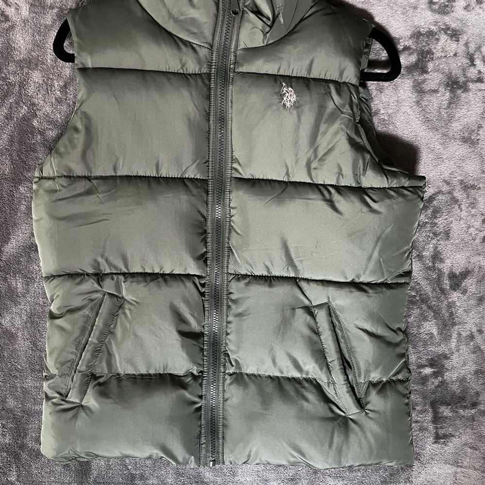 U.S. Polo Assn. Olive Puffer Vest